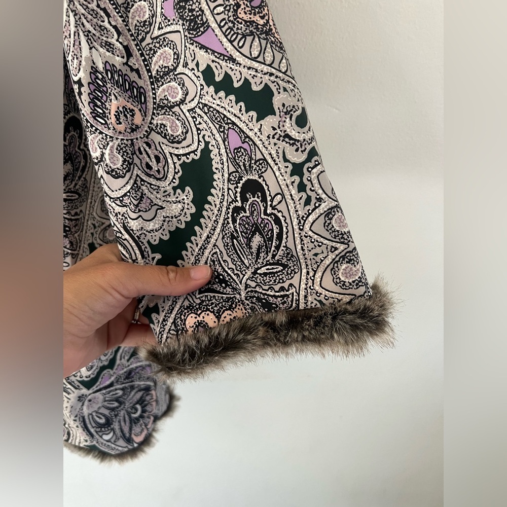 Chico’s Reversible Faux Fur Paisley Full-Zip Jacket Size 12/14 NWT - Picture 9 of 16